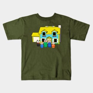 Blonde Family With Yellow House Kids T-Shirt